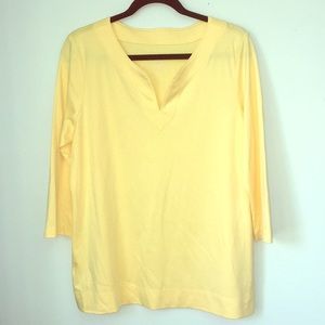 LL Bean XL Pale Yellow Top NWOT